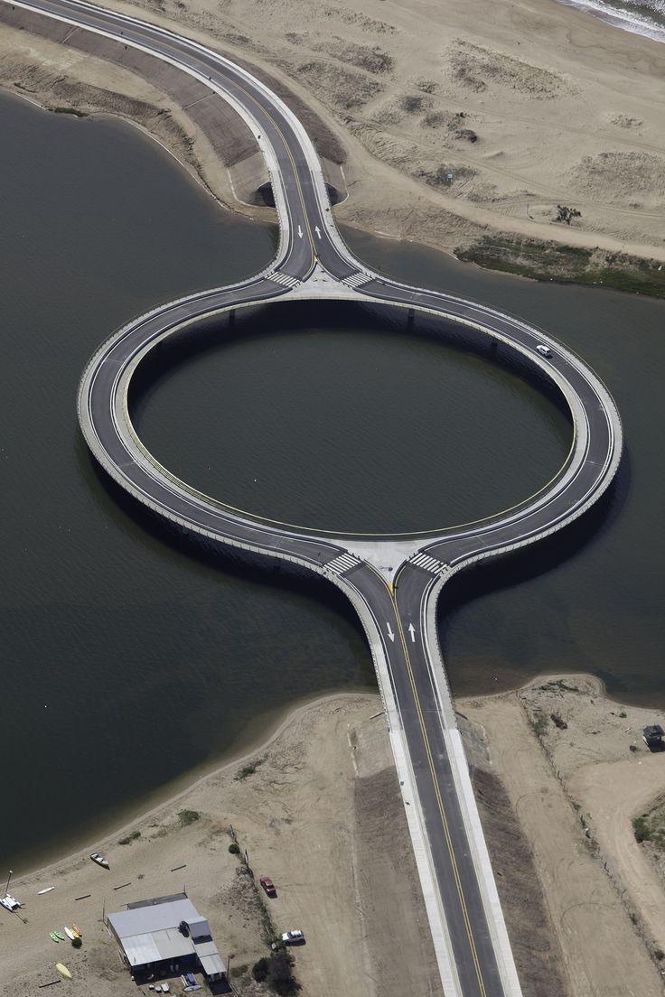 Vista aérea de rotonda vial