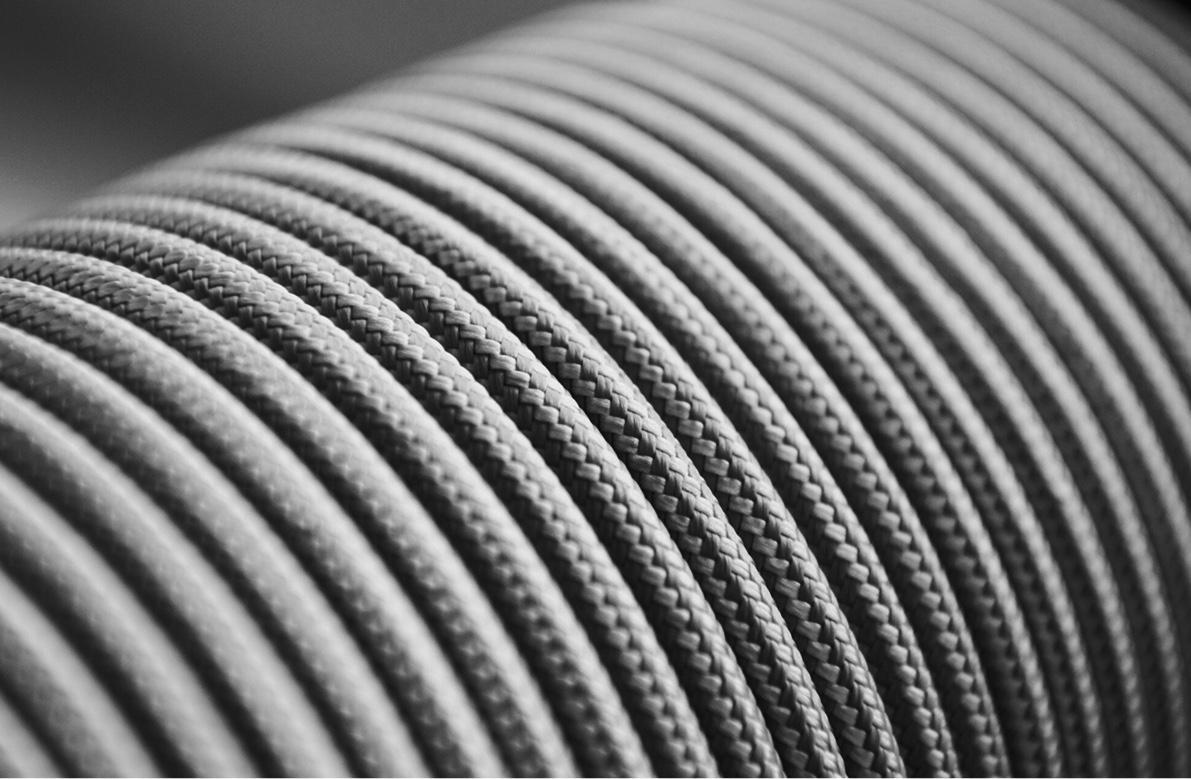 Detalle de cable enrollado